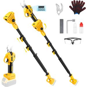 For Dewalt 20V Max Electric Pruning Shears, 2-in-1 Brushless Electric Pruner, Cordless Garden Tools Pruner Branch Cutter, 1.4" Cutting Diameter, 8.4ft Extension Pole, Tool Only