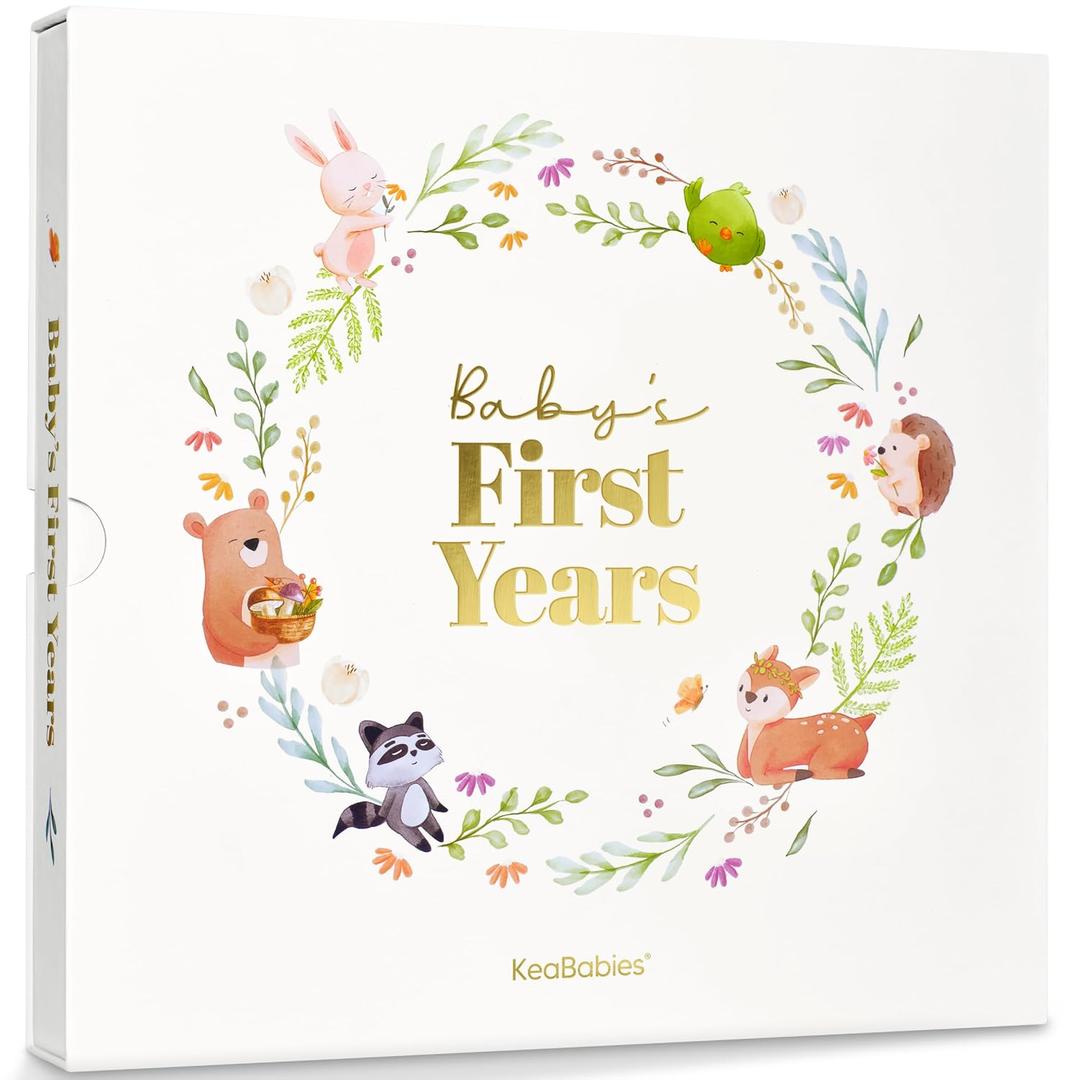 Keepsake Baby Memory Book, Girl, Boy - Beautiful First 5 Year Journal Book, 100 Pages Newborn Milestone Scrapbook, From Pregnancy to Age 5, First Time Mom Gifts for Baby Shower, Gender Neutral (Muse)