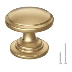 Cabinet Knobs 1-3/16 Inch Round Champagne Bronze Dresser Drawer Knobs Zinc Alloy Hardware with Wide Base for Kitchen Bedroom Bathroom