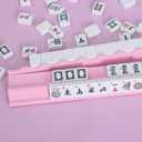 Mahjong Racks with Pushers, Pink Wooden American Mahjong Tile Pushers and Racks Set of 4, Mahjong Accessories (19.68 Inches)