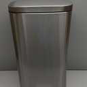 QUALIAZERO 50L/13Gal Heavy Duty Hands-Free Stainless Steel Commercial/Kitchen Step Trash Can, Fingerprint-Resistant Soft Close Lid Trashcan, 50L / 13 GAL