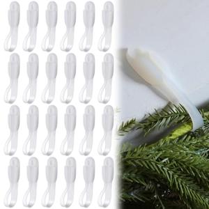 Relaxweex 24 Pcs Garland Hanger for Mantle No Drill Garland Hangers Hooks Wreath Ties Fireplace Stocking Holder Stretchable Silicone Adhesive Straps for Door Frame Stairways (Clear)