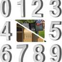 4 Inch Mailbox Numbers, Address Number Stickers for Front Door, House Floor, Gate, Street, Chrome Plating, Silver Shiny. (4" 10 Pack (0-9), Silver)