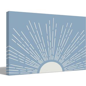 BIWSHA Light Blue Wall Art Decor, Blue Boho Living Room Bedroom Bathroom Kitchen Office Dorm Room Decor, Canvas Wall Art 11x14 Inch