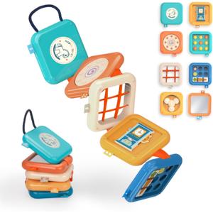 kizh Busy Board for 1 Year Old, Montessori Toys for 1 Year Old, Baby Busy Board Toddler Travel Toys Fine Motor Skills Learning Activities Fidget Board for Toddlers