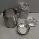 119oz 304 Stainless Steel Deep Fryer Pot with Basket & Strainer, Large Capacity Bacon Grease Container for Kitchen, Frying, Cooking, Camping, Oil Filter Container - Dishwasher Safe (119oz/3.5L/3.7Qt)