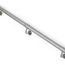 6Ft Industrial Metal Stairs Handrail Kit, Sturdy Wall Mount 304 Stainless Steel Hand Rail, Indoor Outdoor Stair Railing Wood Concrete Brick Wall,1.65 in Round Pipe Grab Bar, Silver