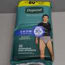Depend Fresh Protection Adult Diapers, Incontinence Underwear for Men, Disposable, Maximum, Small/Medium, Grey, 32 Count