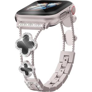 Bling Metal Band Compatible with Apple Watch Bands for Women 41mm 40mm 38mm 42mm 46mm 49mm 45mm 44mm,Adjustable Designer Cute Stylish Strap for iWatch Series11/10/9/8/7/6/5/4/3/2/1/SE/Ultra