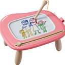 Kikapabi Magnetic Drawing Board, Doodle Board for Toddler Toys Age 1-3, Preschool Learning and Educational Sensory Toys for 1 2 3 Years Old Girl Boy Gifts (Pink)