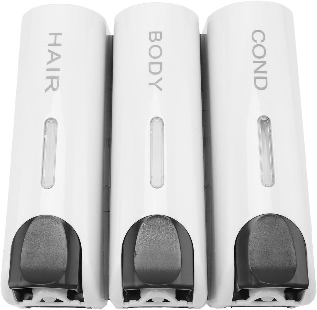 Wallfire 3x350ml Wall Mount Bathroom Shower Soap Dispenser for Shower Gel Shampoo Conditioner