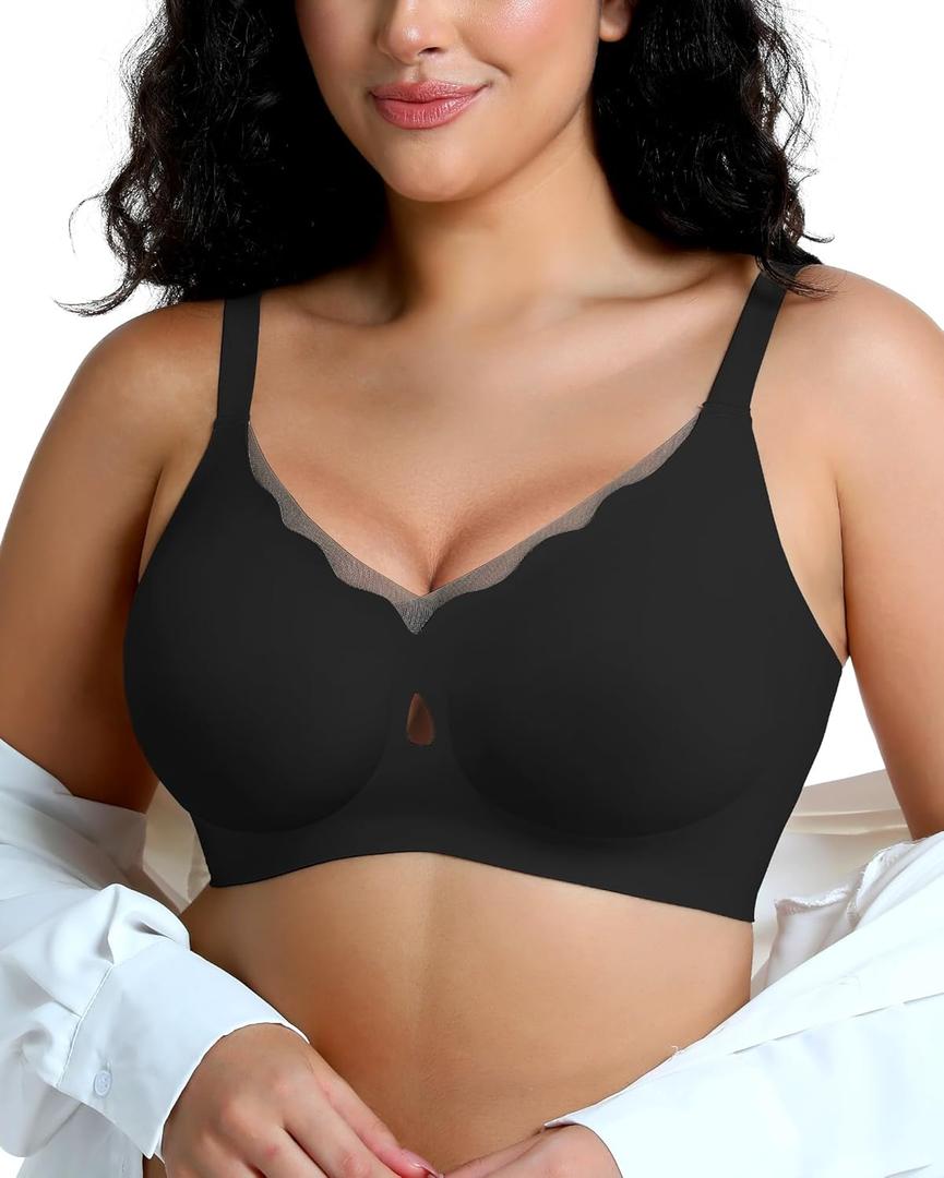 Jelly Bras for Women No Underwire Mesh Wireless Crossover Bra Seamless Full Coverage Lift T Shirt Sleep Bralettes