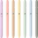 6 x Gel Pens, 7pcs 0.5mm Quick Dry Black Ink Fine Point Smooth Writing Pens, Cute Teacher Work Desk Accessories Office School Supplies Gifts for Men Women Student Nurse, Valentines Day Gifts for Kids (Multicolor & 7 Morandi)