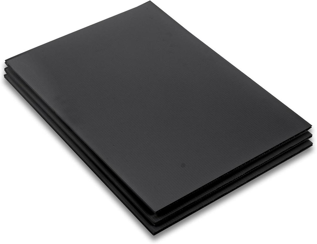Falling in Art 24x36 Corrugated Plastic Board, 3 Pack Coroplast Plastic Sheet, 3/16 Inch Thick Black Double-Sided Blank Poster Board for Indoor and Outdoor Use