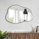 POZINO Asymmetrical Mirror, Black Irregular Mirrors, Cloud Shaped Mirrors, Unique Modern Frameless Mirror for Living Room Bathroom Bedroom Entryway Fireplace,30"x20.5"