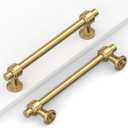 10 Pack 5"(128mm) Champagne Gold Cabinet Pulls Kitchen Cabinet Handles Brushed Bronze Cabinet Hardware Drawer Pulls for Cupboard