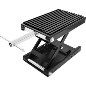 1300 LBS Motorcycle Jack, Thickened 0.48" Rubber Pad Motorcycle Lift, Upgraded Anti-Slip Bottom Dirtbike Stand, Carbon Steel Motorcycle Center Stand with Wide Deck, Chain Brush, T-Handle for ATV Black