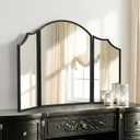 Besdomus Black Scalloped Vanity Mirror: 36"x24" Three Sided Dresser Miror