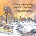 2 x Watercolor Christmas cards with envelopes, pack of 20, 5x7in, printed in England - with Carol, 'O Come all Ye Faithful'. Christmas cards bulk, by Just Cards Direct