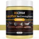 Cream White Leather Recoloring Balm, 12oz Leather Color Restorer for Couches, Leather Repair Kit for Furniture, Leather Dye for Leather Fade, Leather Repair Restore car seat