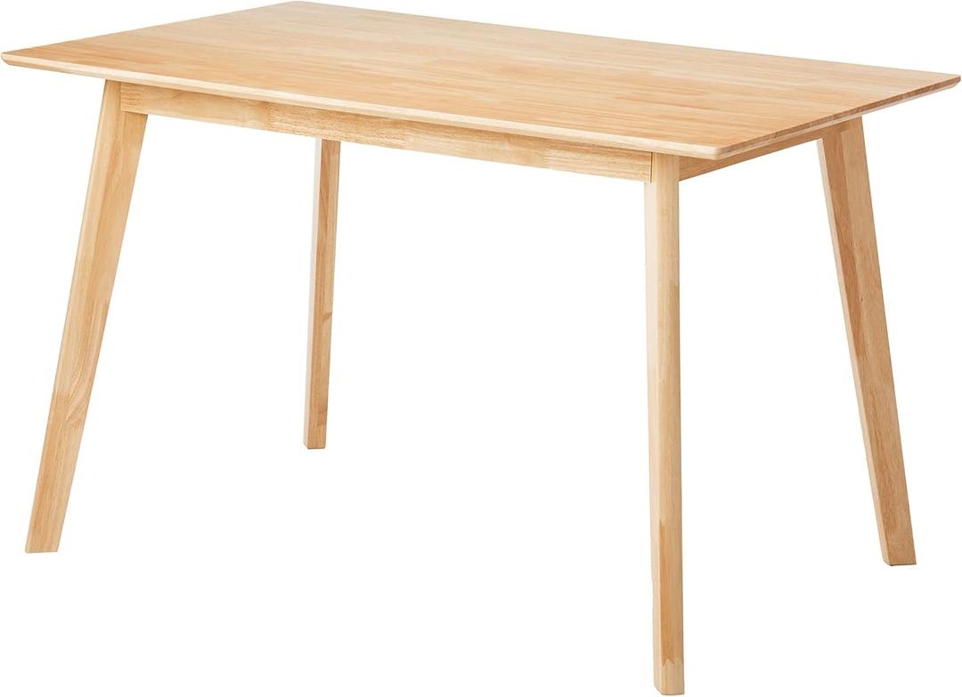 Amazon Basics Certified Sturdy Solid Wood Rectangular Dining Table, Easy Assembly, Kitchen Table, 29.5" D x 47.2" W x 29.5" H, Natural Wood