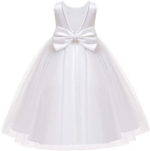 Jup'Elle White Tutu Dress for Baby Girl Toddler Flower Girls Fancy Princess Wedding Birthday Party Dresses (5T)