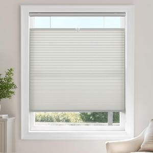 LazBlinds Top Down Bottom Up (TDBU) Cordless Cellular Shades Light Filtering with Privacy, Thermal Insulation, Noise Reduction Honeycomb Blinds for Windows 34"W x 64"H, Dove Grey - Light filtering