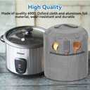 Air Fryer Cover Dust Cover, Round Protective Cover Bag Small Household Appliance Dust Cover with 2 Pocket and Handle for Electric Pressure/Rice Cooker, 38x38.7cm/15x15.2in(Black)