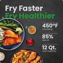 CHEFMAN ExacTemp 12 Quart 5-in-1 Air Fryer with Integrated Smart Cooking Thermometer, 28 Touchscreen Presets, Rotisserie, Dehydrator, Bake, XL Convection Oven with Auto Shutoff, Black