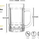 COKTIK 2 Pack Heavy Large Beer Glasses with Handle - 14 Ounce Glass Steins, Classic Beer Mug glasses Set