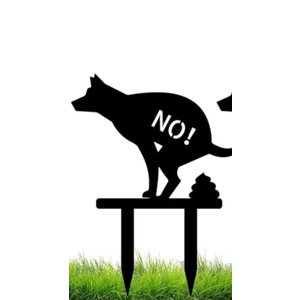 TTRGTFVR No Poop No Pee Dog Sign - Durable Metal Yard Sign to Stop Dogs from Pooping in Yard, Weatherproof 15.2x11.8 Inch Outdoor Warning Sign (1Pack, Black)