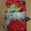 FOTEEWL 60 Pcs Artificial Rose Flower Realistic Faux Silk Roses Stem Fake Roses Bouquet for Flower Arrangement,Wedding Centerpieces,Party,Home Decorations (Burgundy)