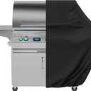 Amazon Basics Gas Grill Barbecue Cover, Waterproof, Water Resistant, Wind Resistant with Elastic Cord, Protection Against UV, Fits Grills up to 60 x 28 x 46 inches, Medium, Black