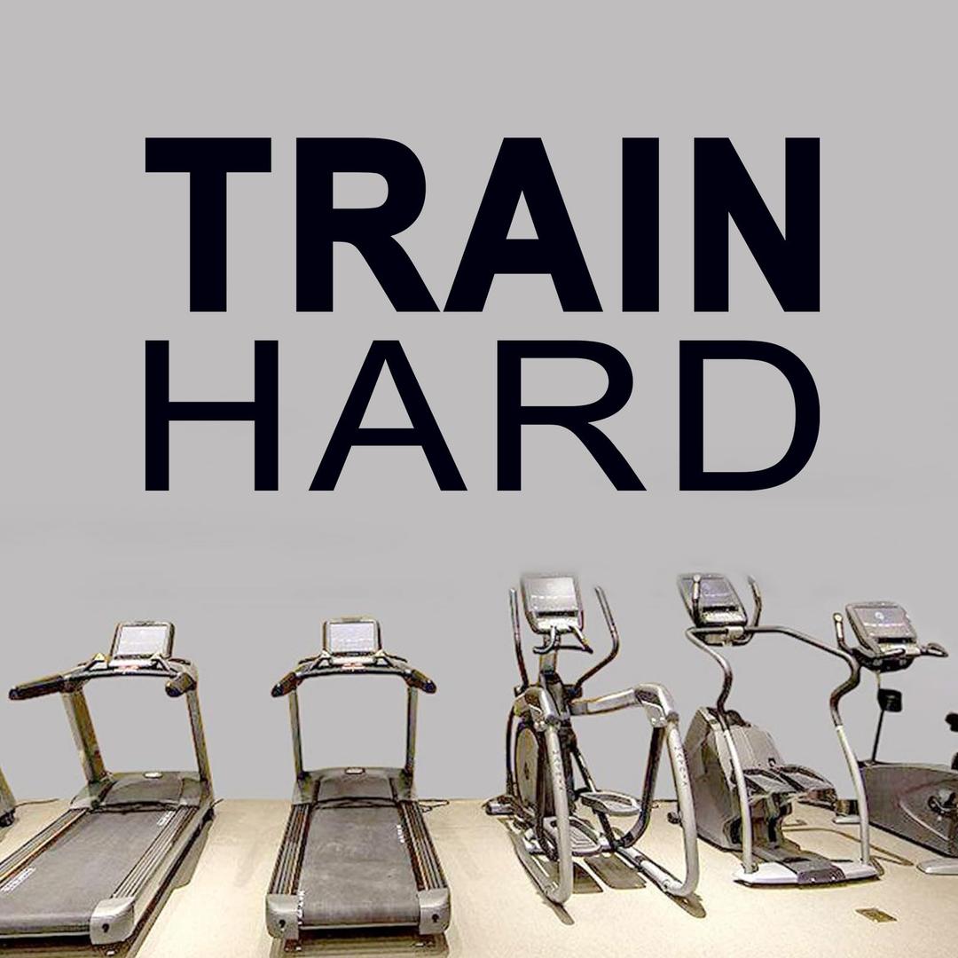 6 x Inspirational Quotes Wall Decals for Gym: Motivational Vinyl Art Wall Stickers for Office Garage Classroom School - Train Hard 28.6" X 15"