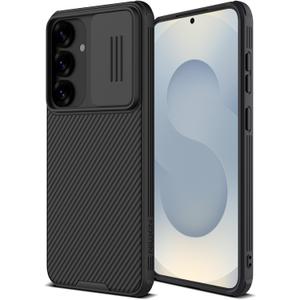 Nillkin for Samsung Galaxy S25 Plus Case with Camera Cover, [Lens Protection] Mil-Grade Shockproof Protective Bumper Hard Cover Slim Phone Case for Galaxy S25 Plus Cases 6.7'' Black