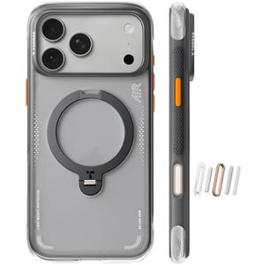 TORRAS Ostand Q3 Air for iPhone 17 Pro Max Case with 360 Magnetic Stand, Fit for MagSafe, Mil-Grade Drop Tested, Camera Control Button, Shockproof Phone Case for iPhone 17 Pro Max 6.9", Shadow Black