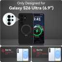 for Galaxy S26 Ultra Case with Stand, Slim Liquid Silicone Phone Cases for Samsung Galaxy S26 Ultra Compatible with MagSafe Magnetic Ring Kickstand Case Full Camera Protection, Black