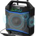 ION Block Rocker - Portable Bluetooth Outdoor Party Speaker with Karaoke Microphone, Battery, 4 Speakers, Radio, USB Port, App, Water-Resistant, 120W