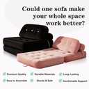 NESLAKO Fold Out Chair Bed-Futon Convertible Sofa with Back Support and Pillow, up to 300LBS Load Capacity,32’’-64’’ Foldable, No Assembly Required, Space-Saving,Portable mini Couch for Bedroom/Kids