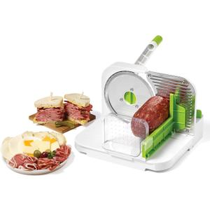 Starfrit Deli Slicer - Slices Meat, Cheese, Bread - 6.5" Stainless Steel Blade - Adjustable Thickness Knob - Nestable for Easy Storage | 2-in-1 Fruit and Vegetable