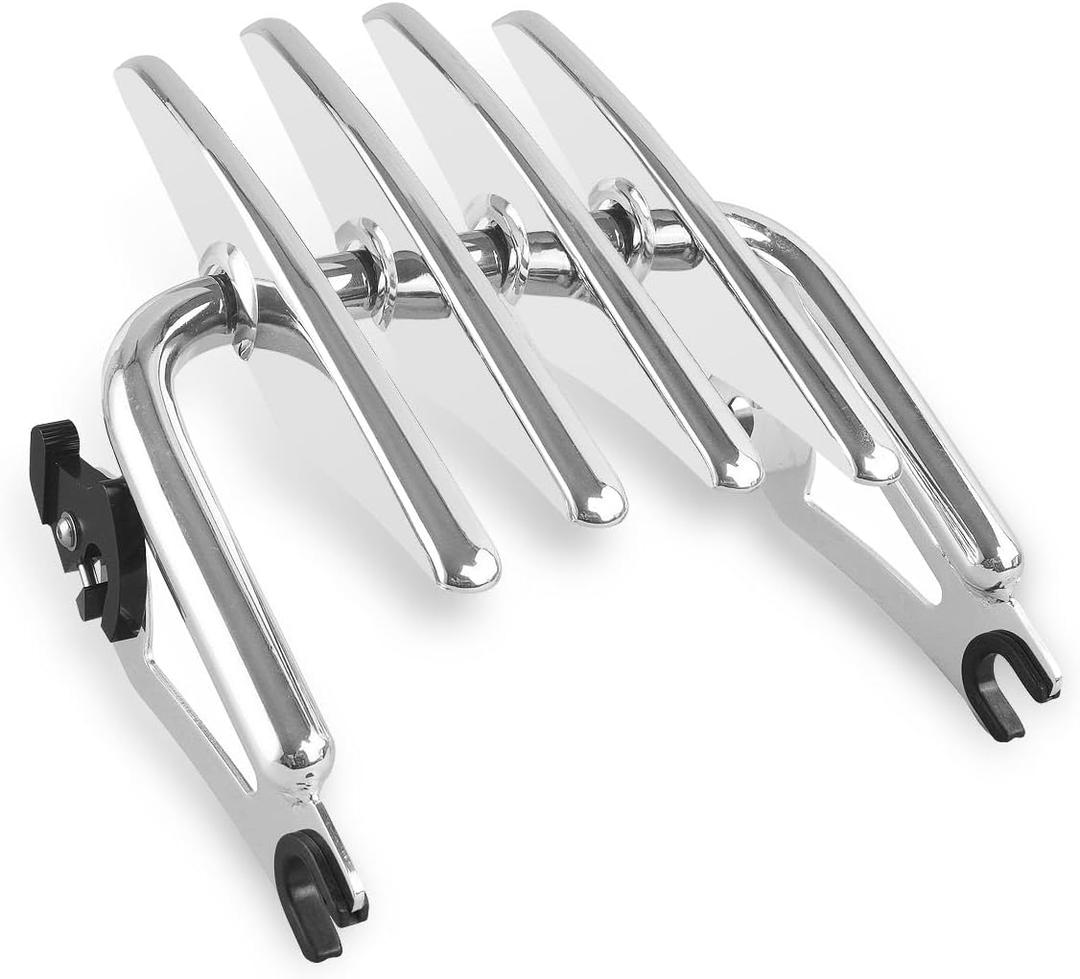 Detachable Stealth Luggage Rack Compatible for Harley Touring Street Glide Road King Electra Glide 2009-later (Chrome)