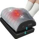 Heated Foot Rest Under Desk at Work, Ergonomic Desk Footrest with Vibrating Massage and Adjustable Height, Foot Warmer with Pocket, 3 Vibration Modes & 2 Heating Levels,Memory Foam,Office Home Gaming (Dark Grey)