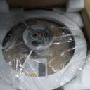 24'' Ceiling Fan with Light Fandelier Flush Mount Low Profile Wood Ceiling Fan with Dimmable LED Light 3 Color 6 Speeds
