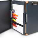 Dexas Duo Clipcase, Double Sided Clipboard Design, Portable Clipboards 13”x10” Gray/Orange, Combine Style and Functionality Office Supplies for Nursing, School, Work, Trades, Home Office