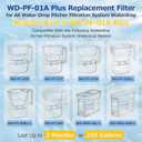 4 Pack WD-PF-01A Plus Replacement Filter for All Water-Drop Pitcher Filtration System, Compatible with Water-Drop WD-PF-01A Plus, Reduces PFOA/PFOS, Chlorine, Last Up to 3 Months or 200 Gallons, White