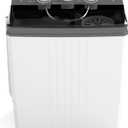 Portable Washing Machine, Twin Tub 20Lbs Capacity, Compact Laundry Washer(12Lbs) and Spinner(8Lbs), Durable Design for Apartment Dorm RV, Grey+White