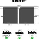 MEEWOO Car Divider Privacy Curtain, Blackout Suede Sun Shade Cover Front & Rear Seat Partition Space Divider Auto Van Truck Interior Accessories for Family Camping Baby Sleeping (Black, Large)