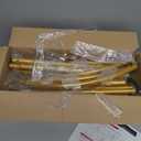 Metal Arch Backdrop Stand and Cover Set, 6FT Beige Reusable Spandex Fitted Backdrop Cover and Gold Wedding Arch Frame for Baby Shower, Birthday, Parties Decoration