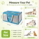 Large Cat Carrier for 2 Cats, 21.7x 13.8x 13.8in Pet Carrier for Cat and Dog Up to 38lbs, All-Sided Mesh Cat Carrier with Great Ventilation, Portable Soft Sided Pet Carrier for Traveling(Blue)