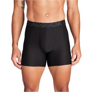 Under Armour Men's Multi-Pack Performance Tech Mesh Boxerjock Brief, 6" Inseam, All-Day Comfort, 3X-Large, Black Solid , Core 3 Pack